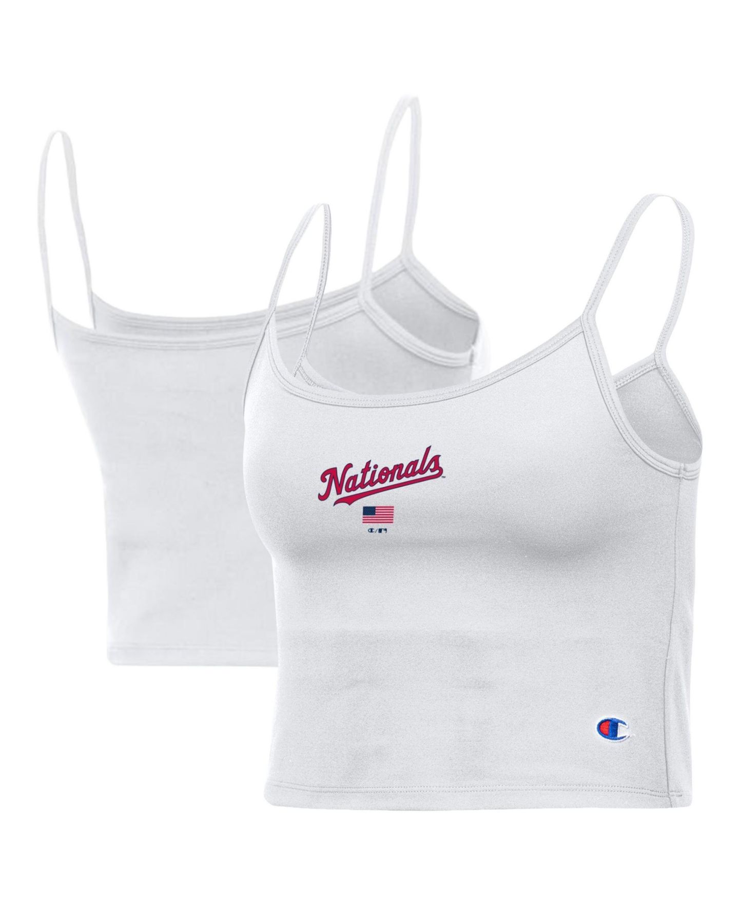 Женский топ Champion White Washington Nationals America Scoop — фото 1