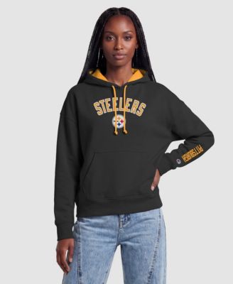 Women's  Black/Gold Pittsburgh Steelers Contrast Liner Hoodie