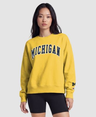 Women's  Maize Michigan Wolverines Fleece Crew Sweatshirt