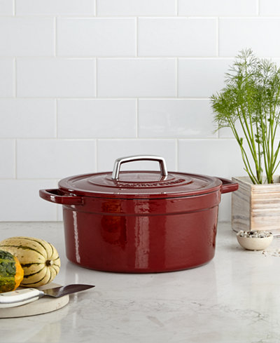 Martha Stewart Collection Collector`s Enameled Cast Iron 6 Qt. Round Casserole, Only at Macy`s