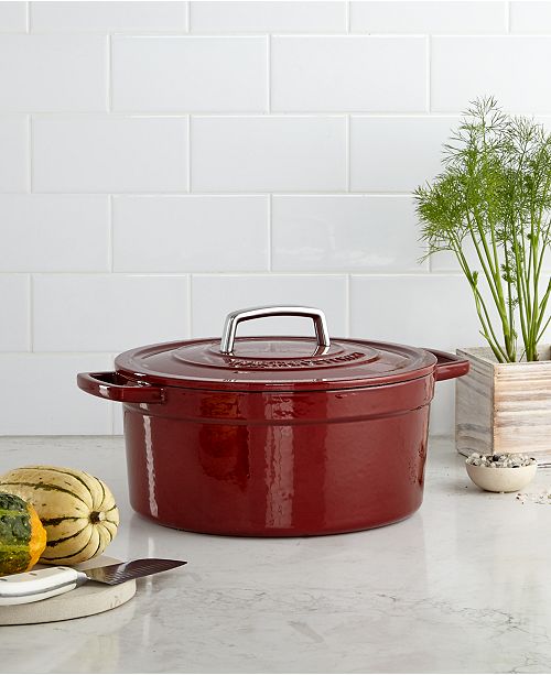 Collector S Enameled Cast Iron 6 Qt Round Dutch Oven