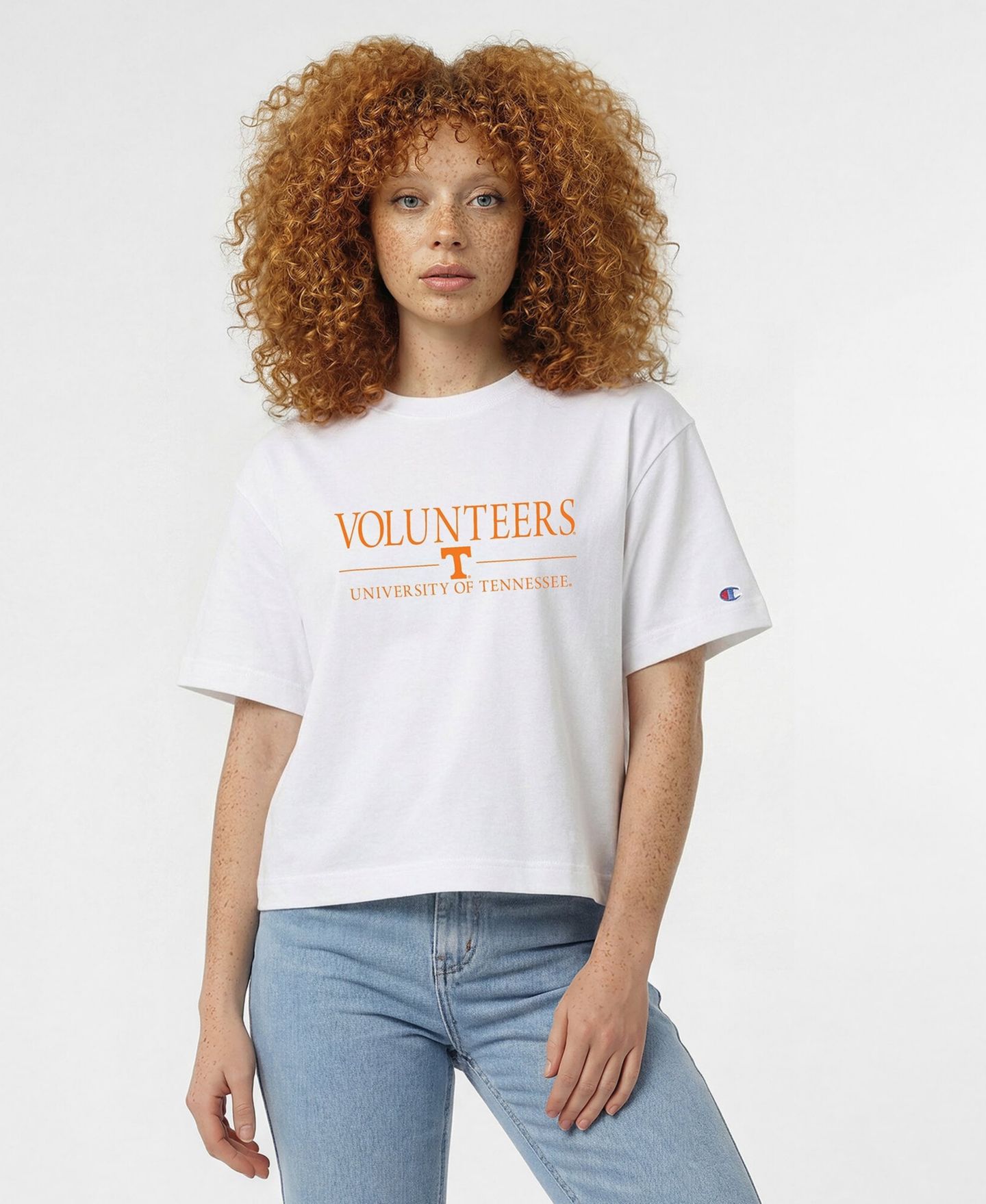 Женская футболка Champion White Tennessee Volunteers Waist Length Wordmark — фото 1