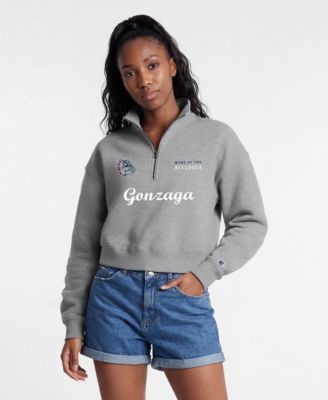 Women's Gray Gonzaga Bulldogs Academic Triumph Quarter-Zip Tri-Blend Pullover