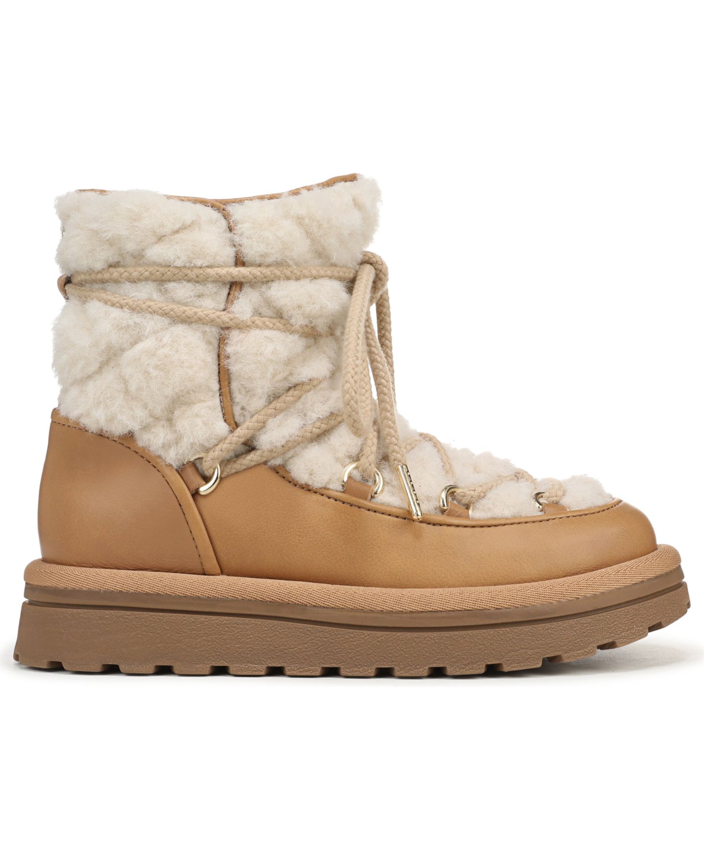 Женские ботинки Sam Edelman Ovie Lace-Up Faux Fur, цвет: Рыжевато-коричневый кожаный — фото 2