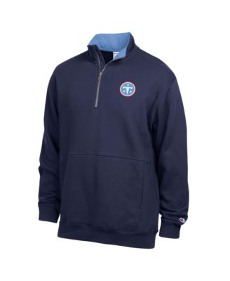 Men's  Navy/Light Blue Tennessee Titans Fleece Quarter-Zip Pullover