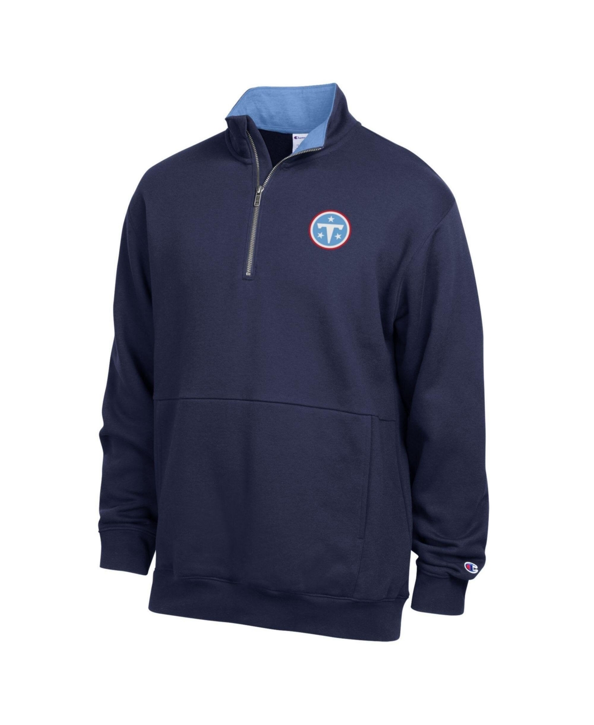 Champion Men's Tennessee Titans Quarter-Zip Pullover Mock-Collar Sweatshirt - Navy