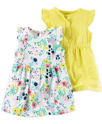 Carter's 2-Pk. Floral-Print & Dot-Print Flutter-Sleeve Dress Set, Baby Girls (0-24 months)