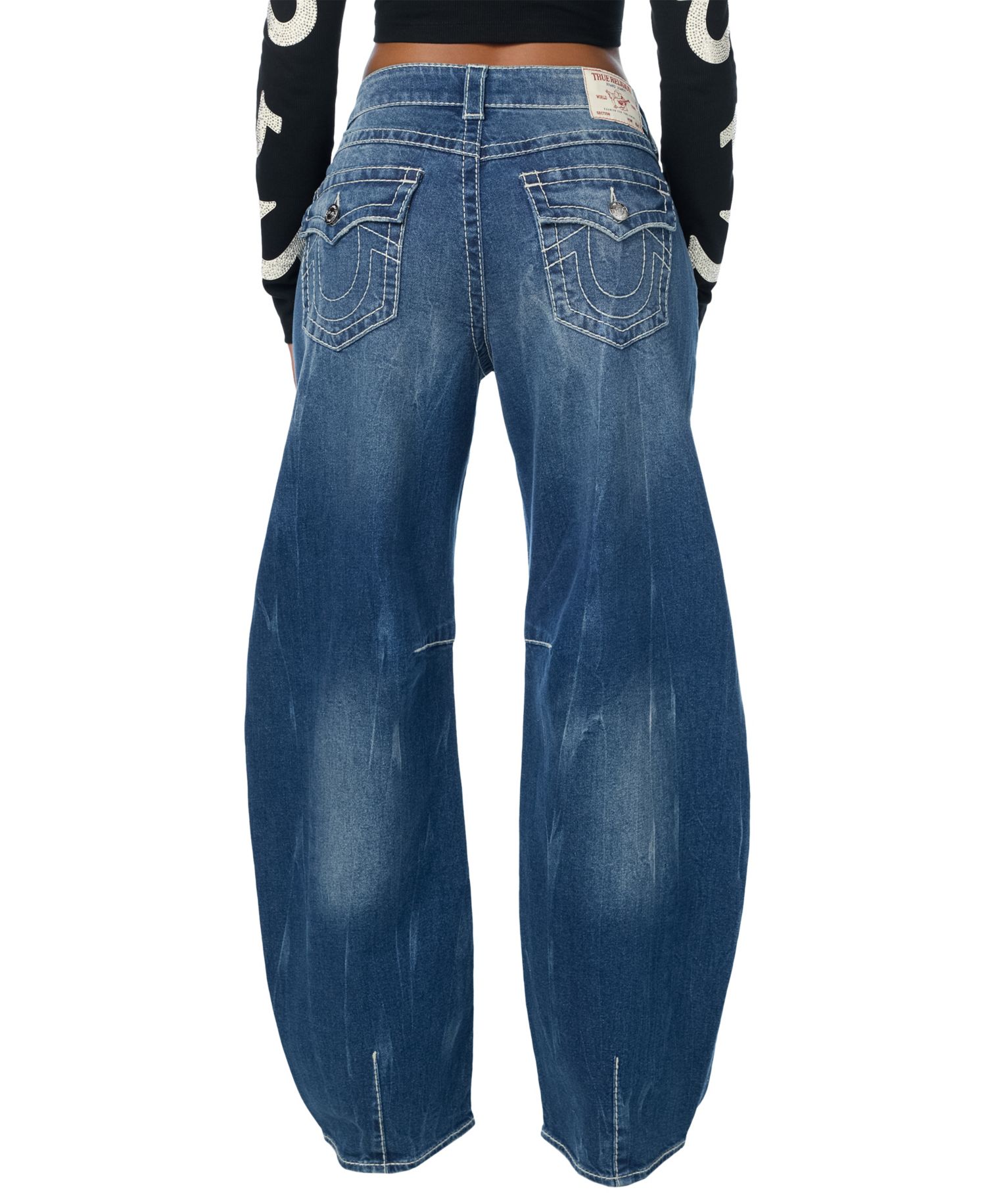 Women's Bailey High-Rise Wide-Leg Studded Jeans