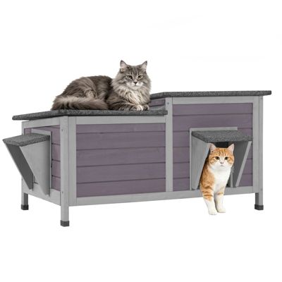 Feral Cat Shelter Two-Room Outdoor Cat House