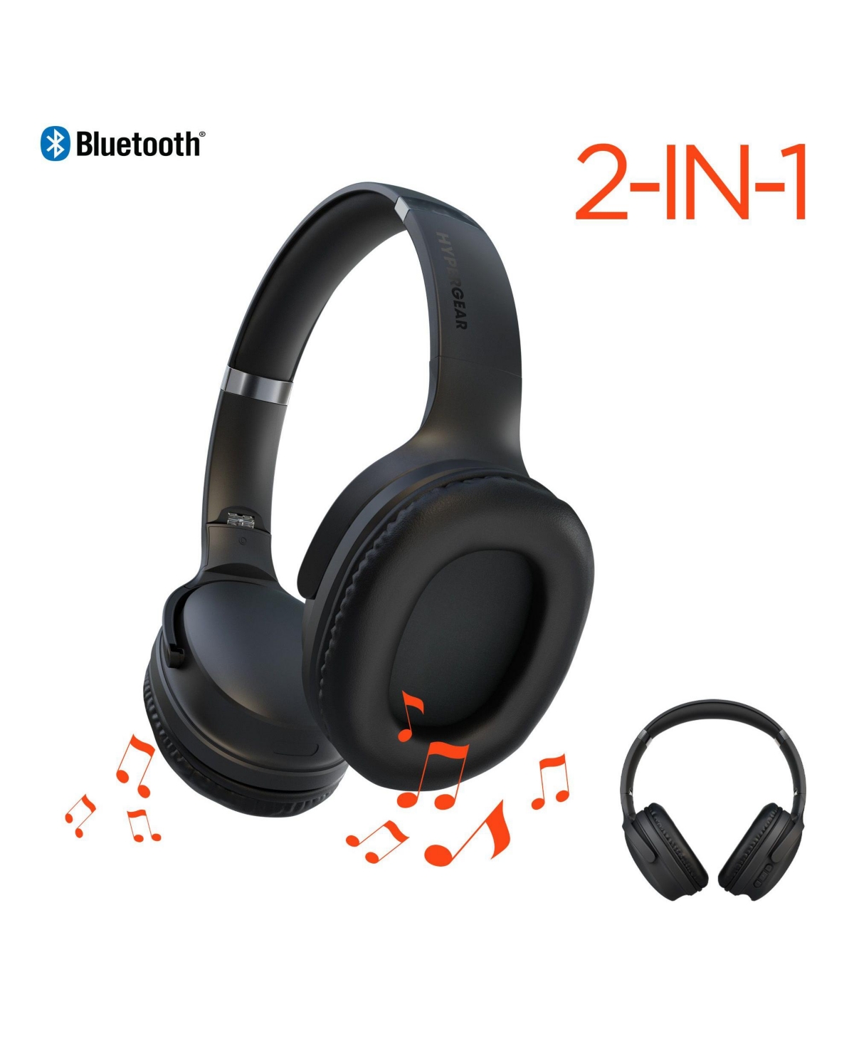 16180-HYP  Flip 2-in-1 Headphones Plus Speaker - Black