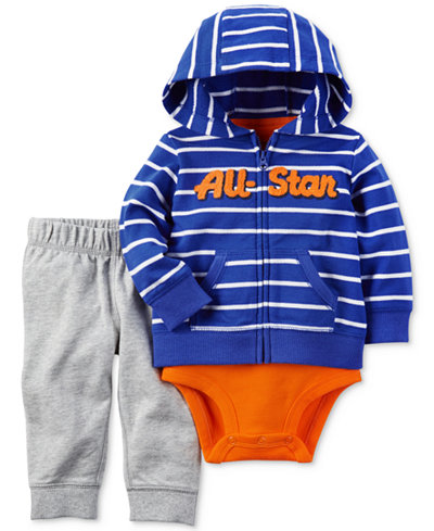 Carter's 3-Pc. All-Star Hoodie, Bodysuit & Pants Set, Baby Boys (0-24 months)