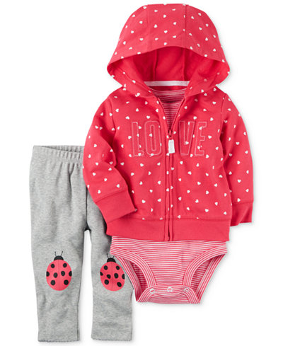Carter's 3-Pc. Love Hoodie, Bodysuit & Ladybug Leggings Set, Baby Girls (0-24 months)