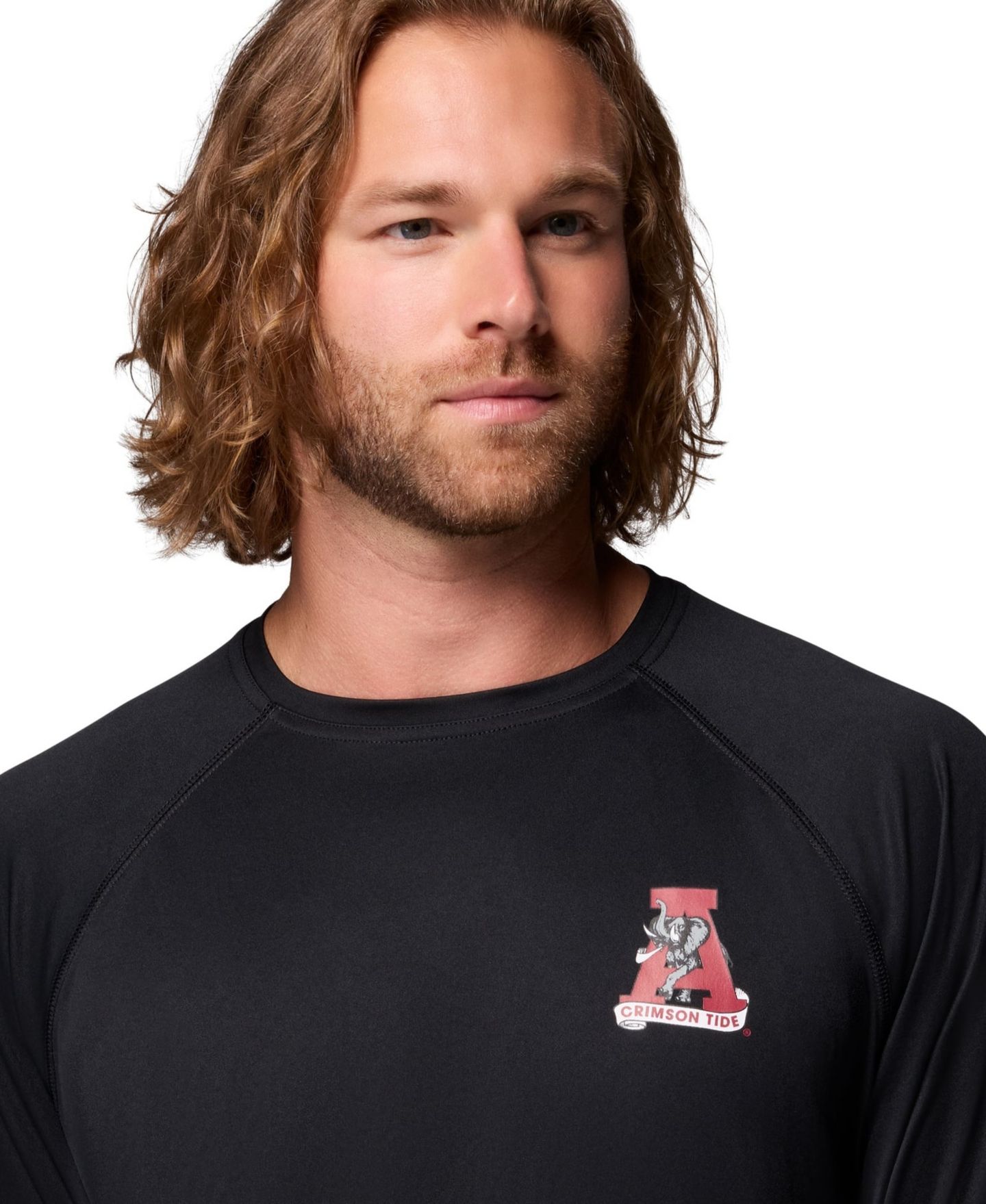 Мужская футболка Columbia Black Alabama Crimson Tide Terminal Tackle Omni-Shade Raglan Long Sleeve — фото 5