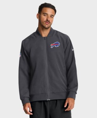 Men's Anthracite Buffalo Bills Sideline Powerful Blocking Full-Zip Dri-FIT Bomber Jacket
