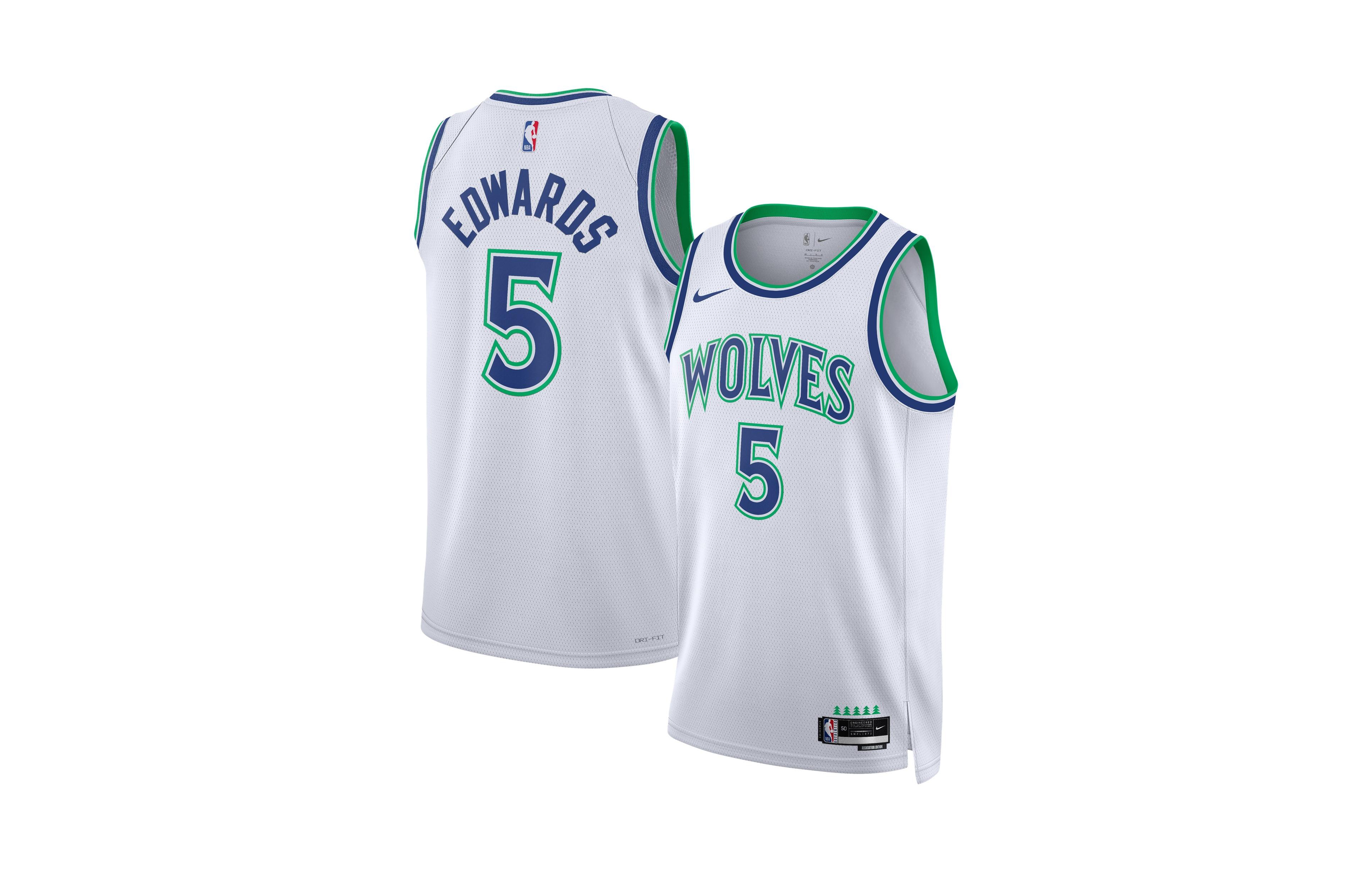Nike Men's and Women's Anthony Edwards White Minnesota Timberwolves Swingman Association Edition Jersey