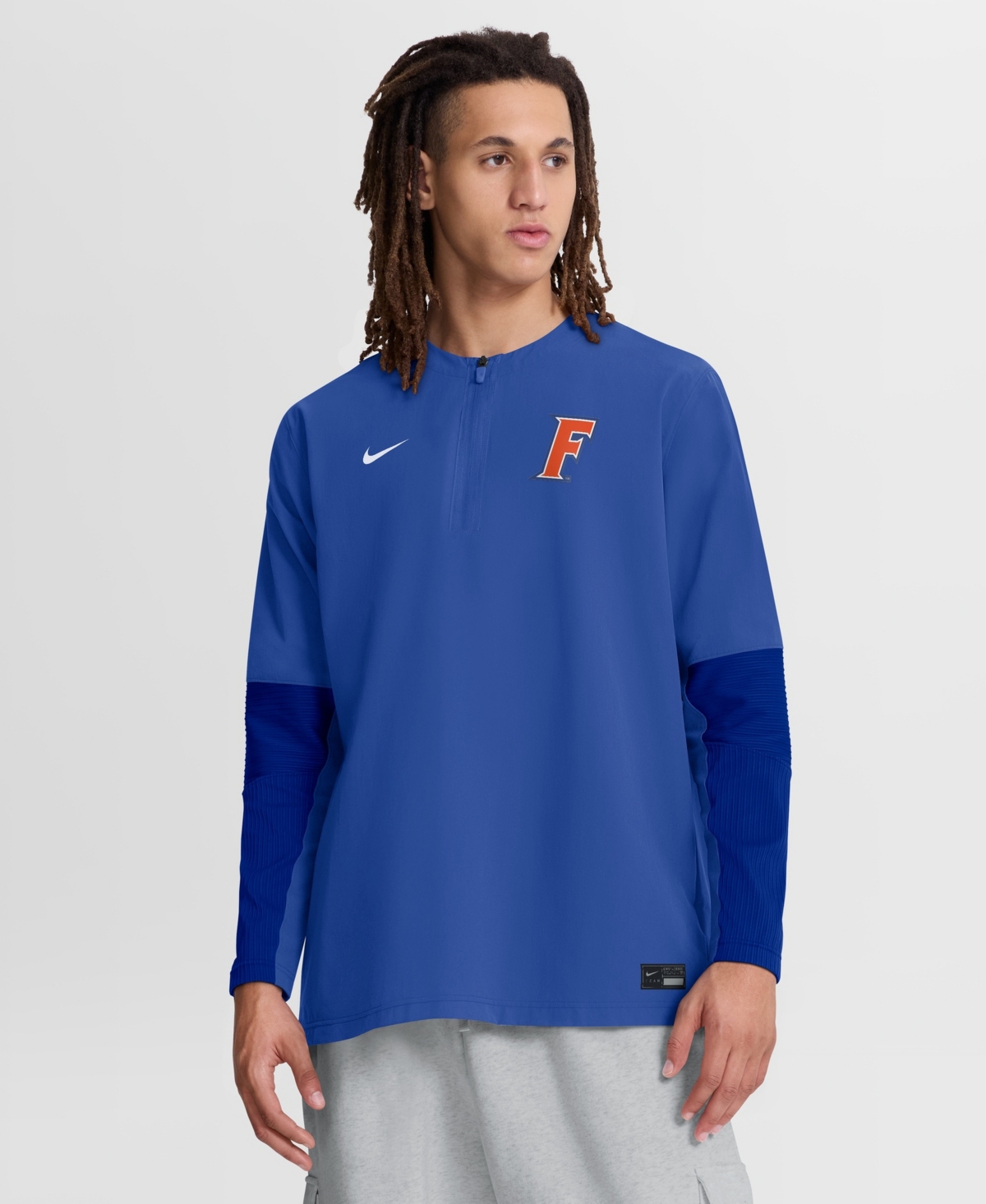 Nike Men's Royal Florida Gators Dugout Dri-fit Quarter-Zip Long Sleeve Windshirt - Royal