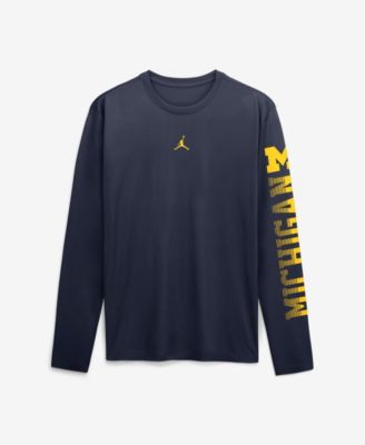Men's  Navy Michigan Wolverines Primetime Logo Sleeve Legend Dri-FIT Long Sleeve T-Shirt