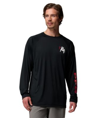 Men's Black Georgia Bulldogs Terminal Tackle Omni-Shade Raglan Long Sleeve T-Shirt