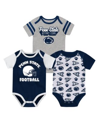 Baby Boys and Girls  Navy Penn State Nittany Lions Star Player Three-Piece Bodysuit Set