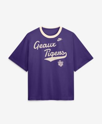 Women's Purple LSU Tigers Legacy Fight Song Boxy T-Shirt