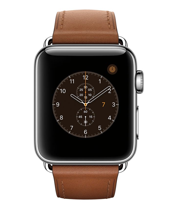 Apple Watch Series 2 38mm Stainless Steel Case with Saddle Brown ...