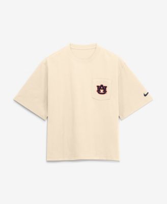 Women's  Natural Auburn Tigers Pocket Boxy T-Shirt