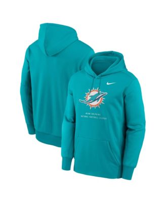 Nike - Men's Aqua Miami Dolphins Toss Sweep Therma-FIT Hoodie Aqua