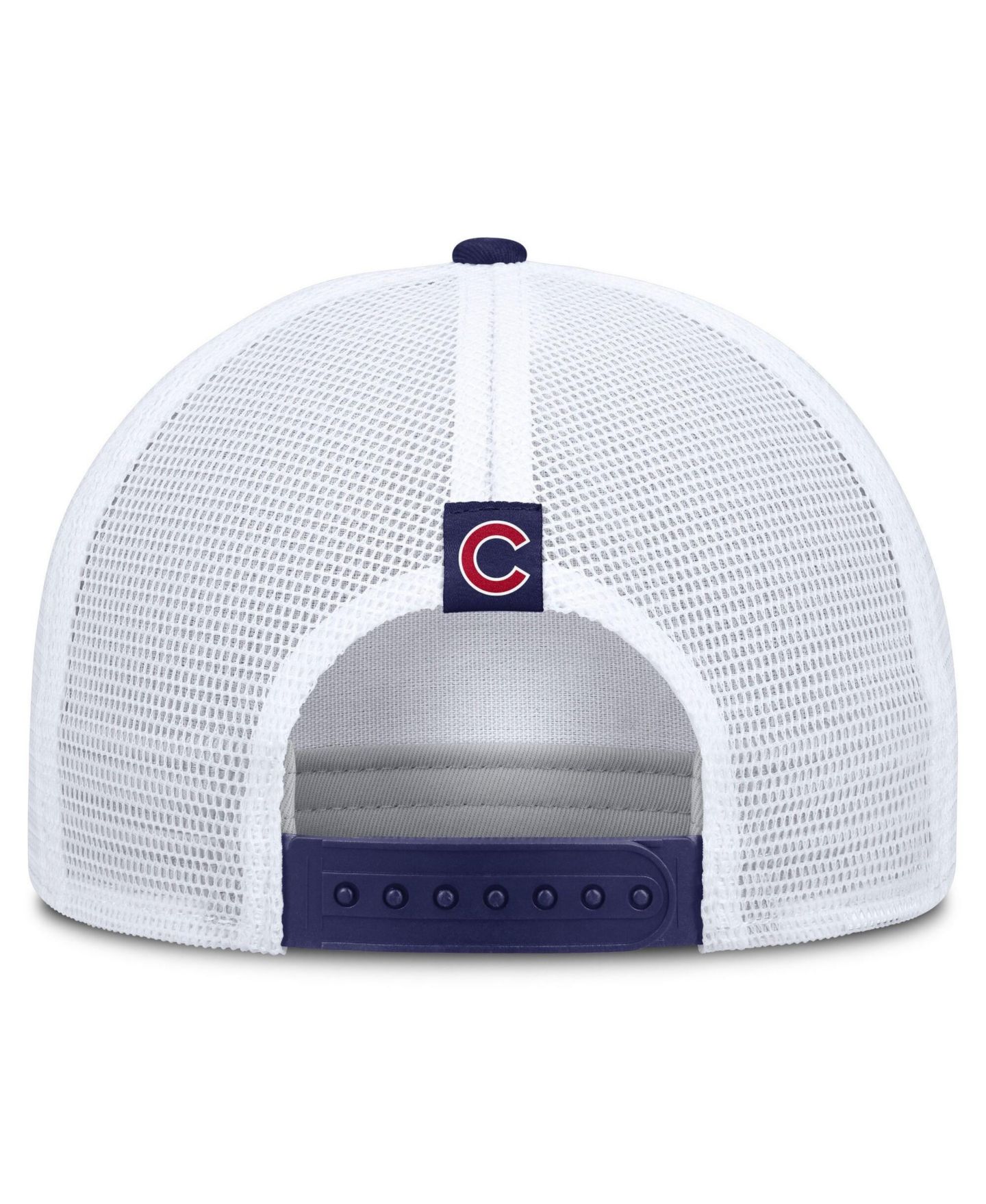 Мужская кепка Nike Khaki/Royal Chicago Cubs Rise A-Frame Trucker Adjustable Hat — фото 4