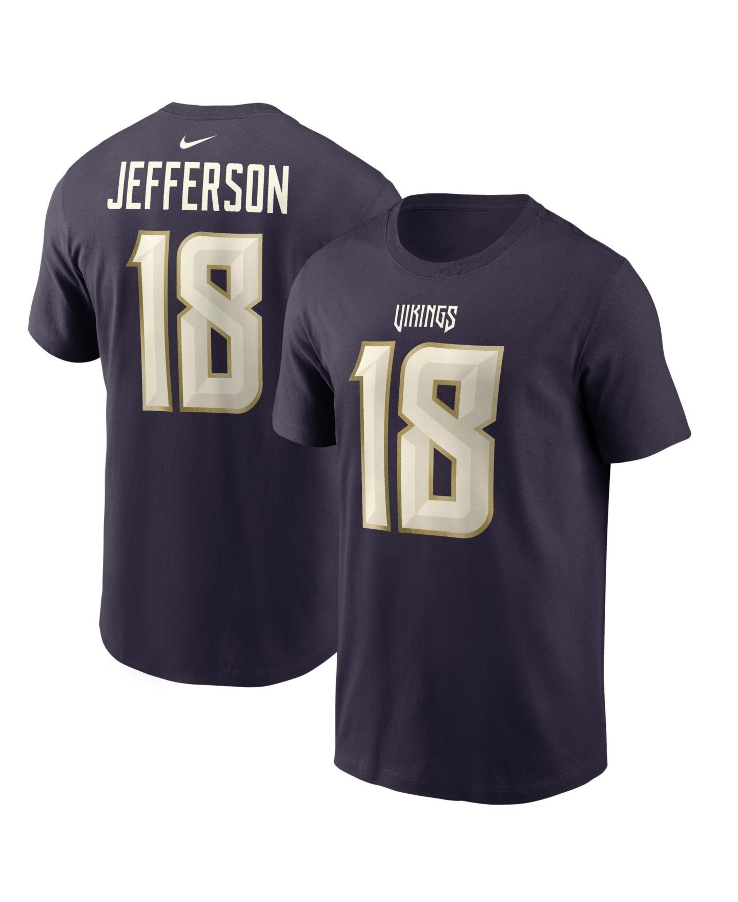 Мужская футболка Nike Justin Jefferson Purple Minnesota Vikings 2026 Rivalries Collection Player Name & Number — фото 4