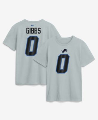 Men's Jahmyr Gibbs Silver Detroit Lions 2026 Rivalries Collection Player Name & Number T-Shirt