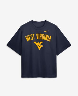 Women's  Navy West Virginia Mountaineers Arch Logo Boxy T-Shirt