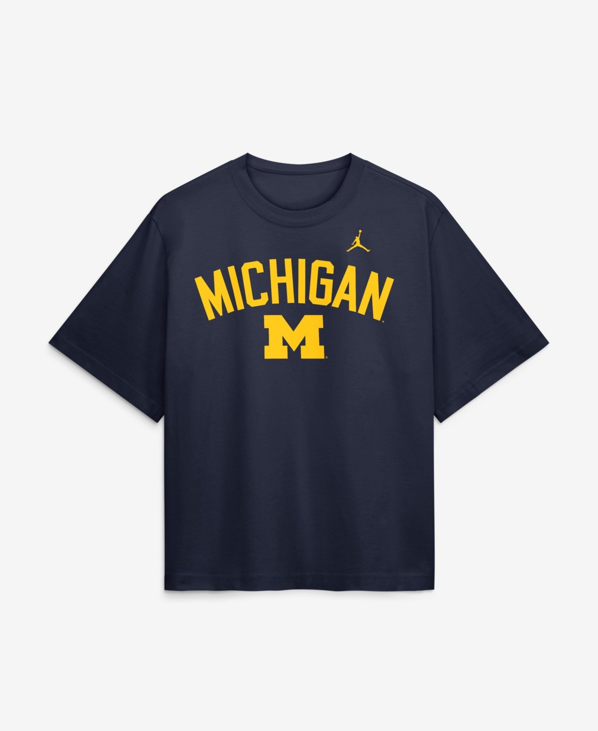 Jordan Women's Navy Michigan Wolverines Arch Logo Boxy T-Shirt