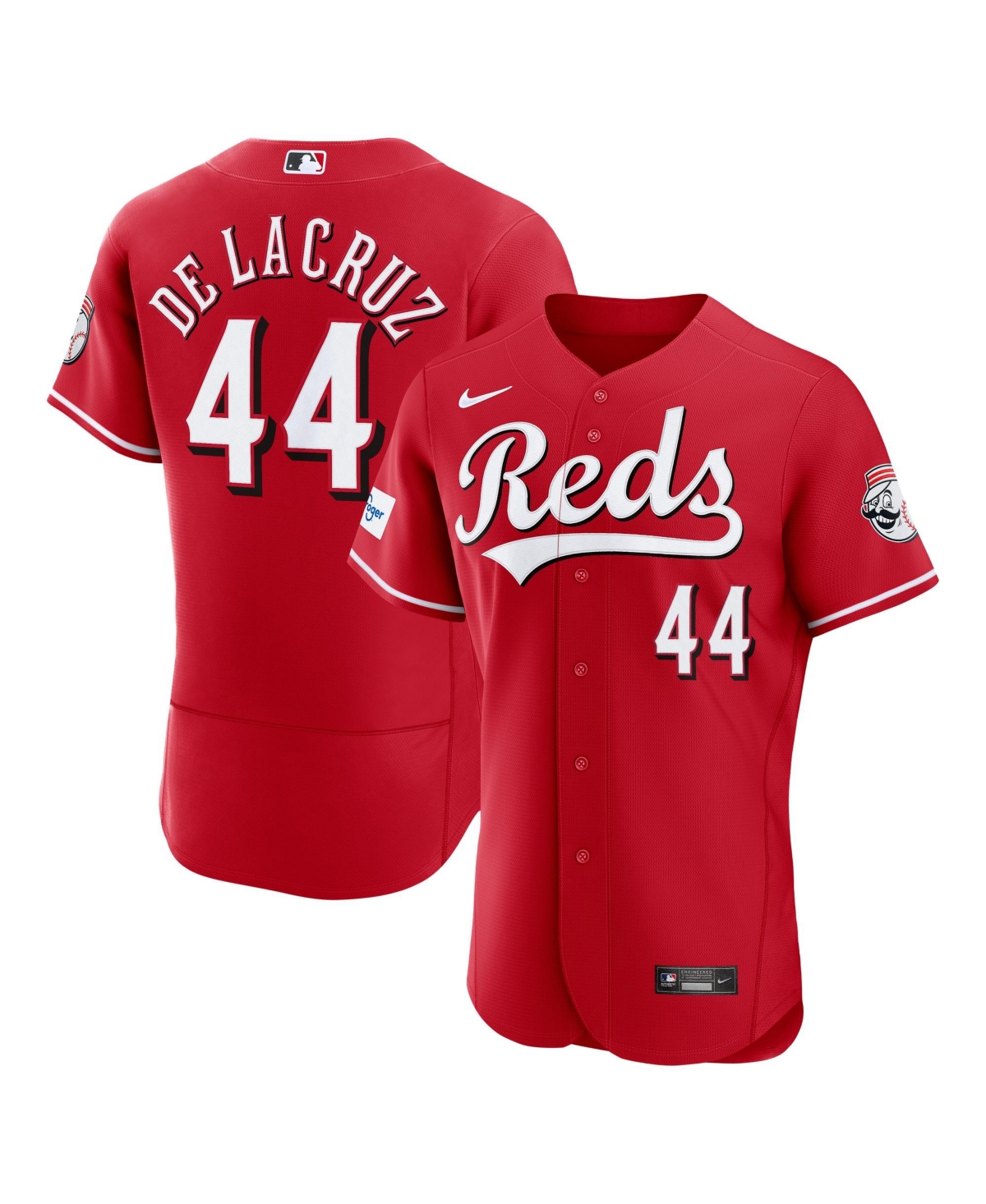Nike Men's Elly De La Cruz Red Cincinnati Reds Alternate Authentic Sponsor Patch Jersey