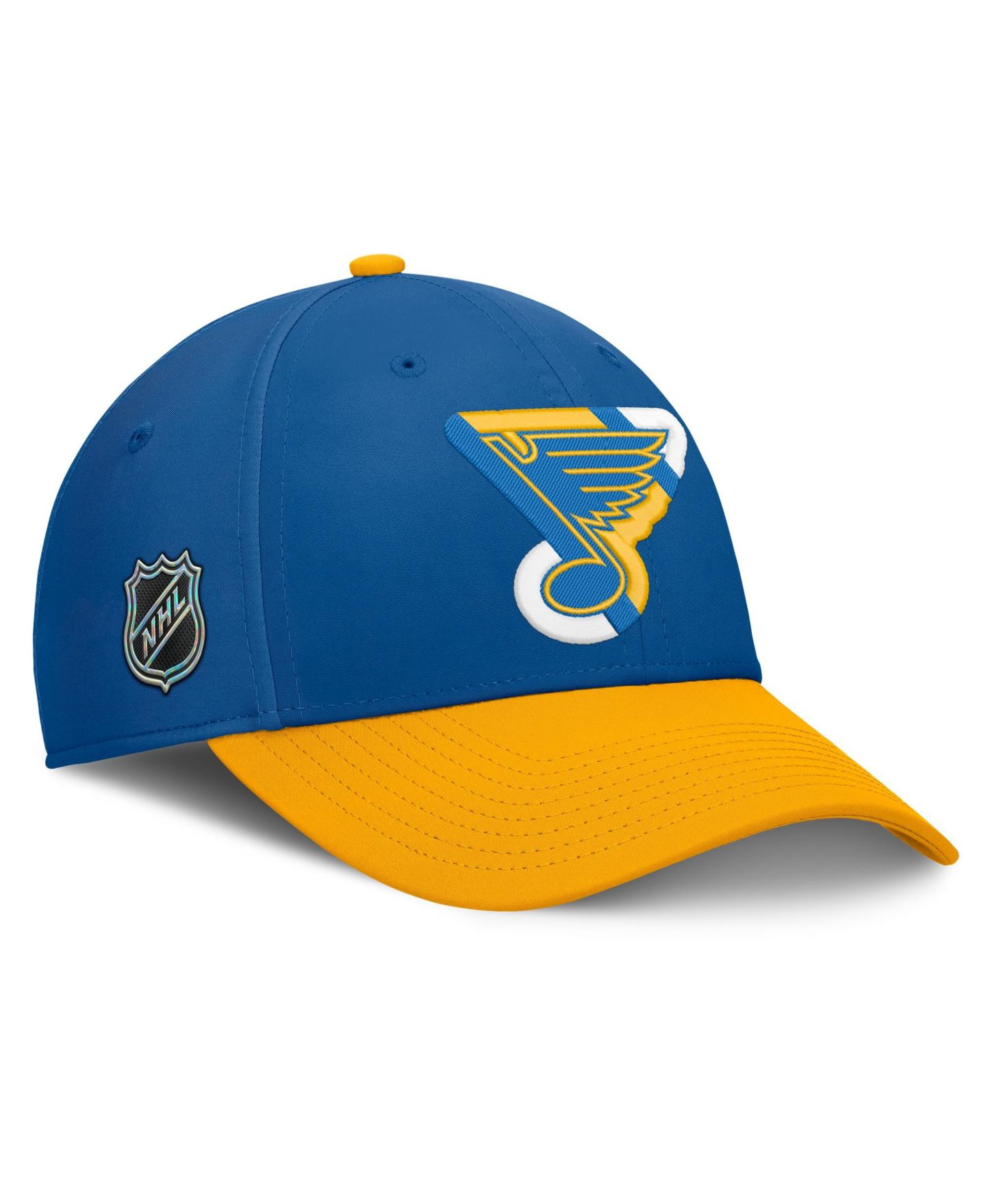 Мужской головной убор Fanatics Blue/Gold St. Louis Blues Stretch Hat — фото 3