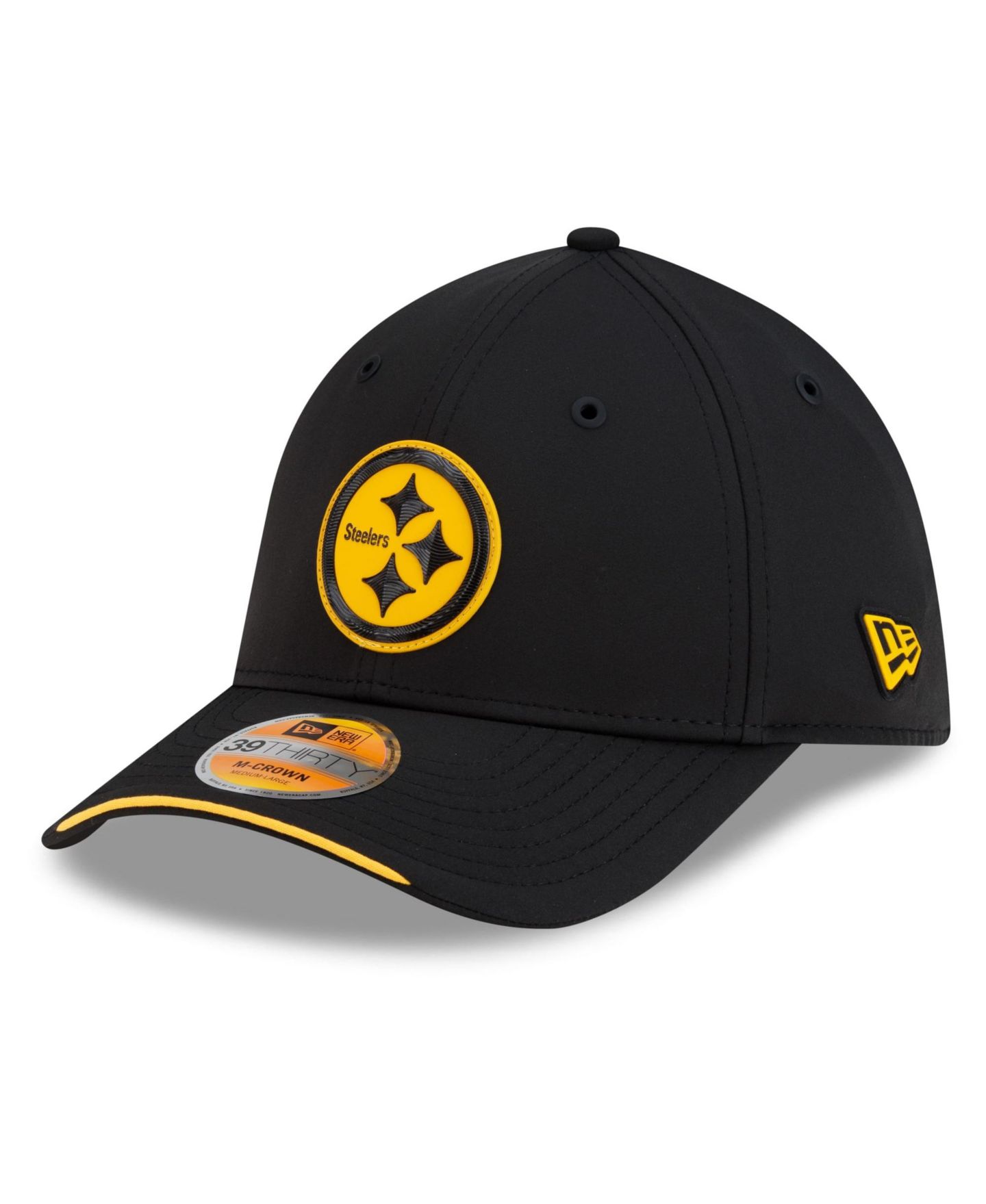 Мужская кепка New Era Pittsburgh Steelers 2026 Sideline 39THIRTY M-Crown Flex, Black — фото 1