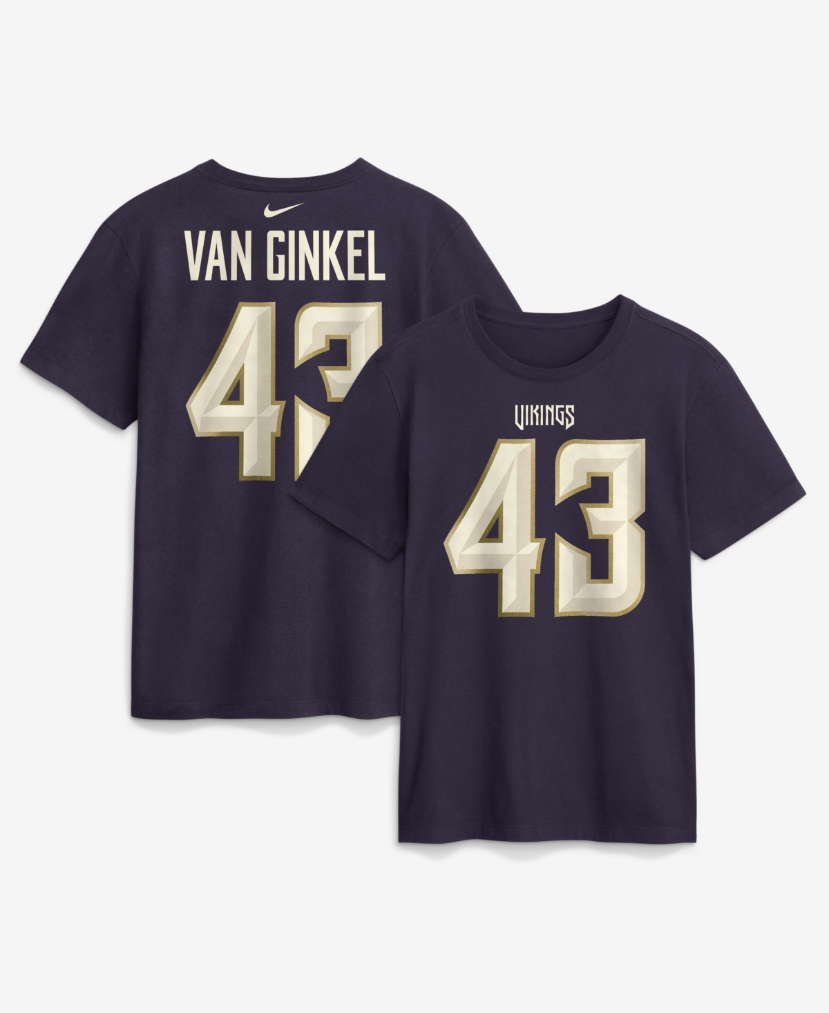 Nike Men's Andrew Van Ginkel Purple Minnesota Vikings 2026 Rivalries Collection Player Name & Number T-Shirt