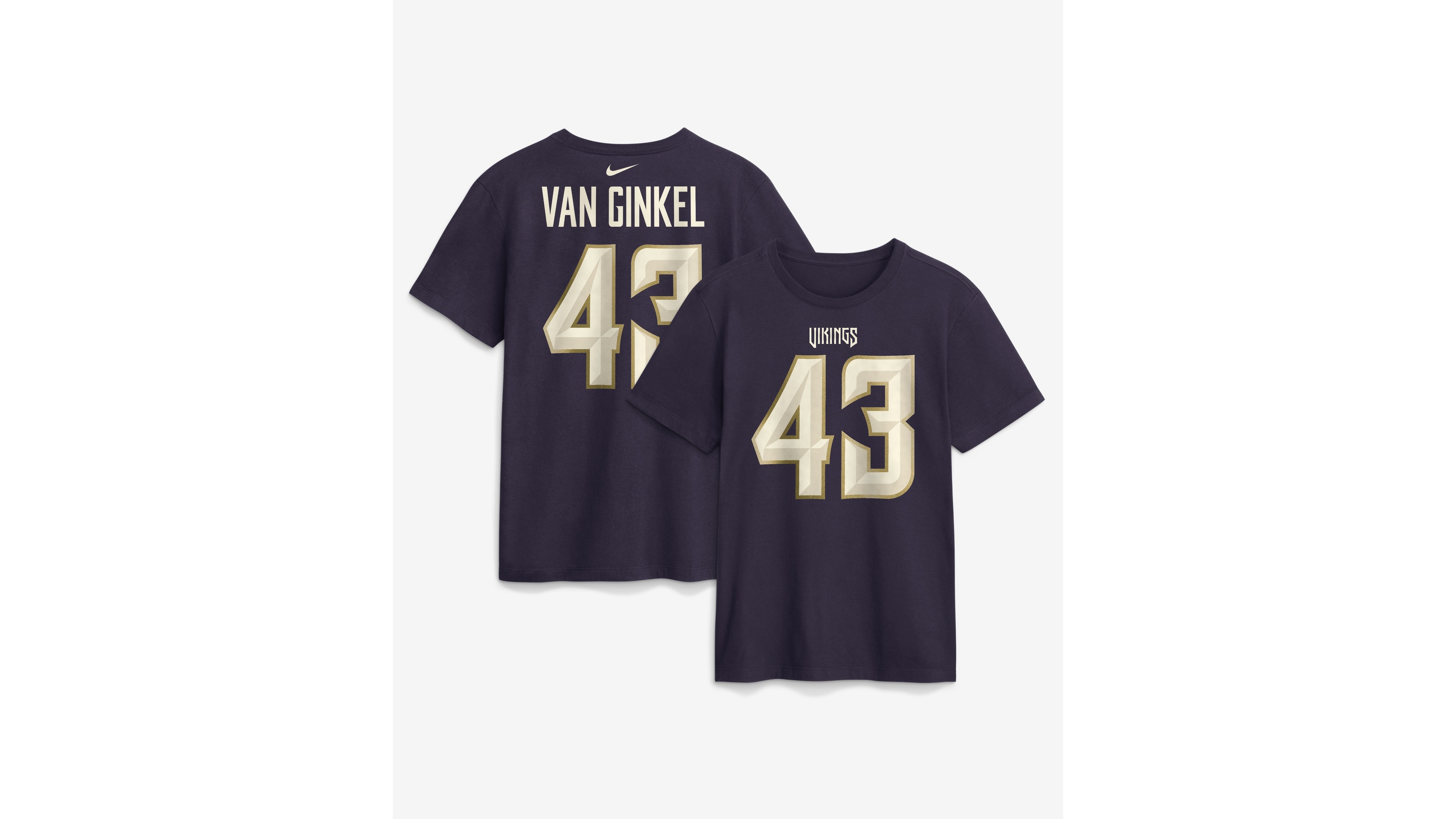 Nike Men's Andrew Van Ginkel Purple Minnesota Vikings 2026 Rivalries Collection Player Name & Number T-Shirt
