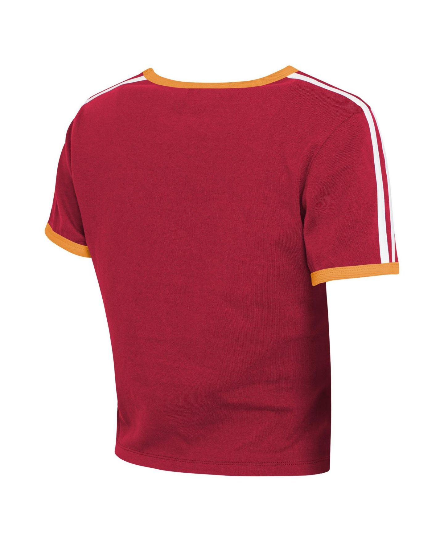 Женская футболка WEAR by Erin Andrews Red Tampa Bay Buccaneers Cropped Throwback Ringer Baby T-Shirt — фото 4