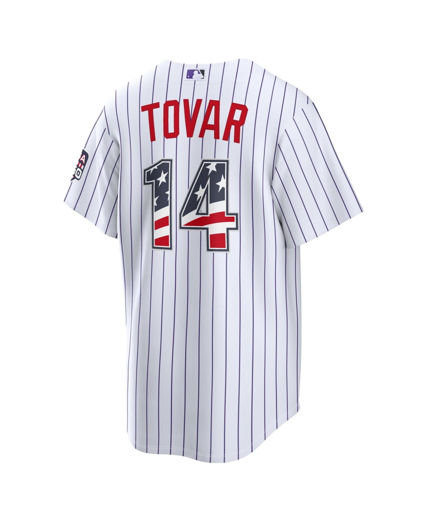 Мужской топ Nike Fourth of July Colorado Rockies Ezequiel Tovar White USA 250 Stadium Jersey — фото 3