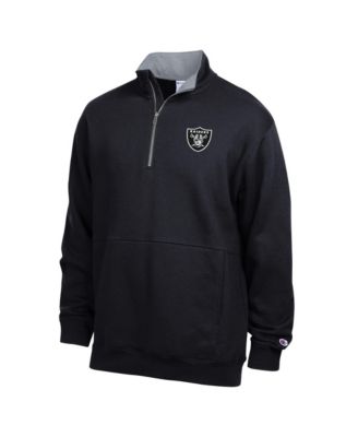 Men's  Black/Heather Gray Las Vegas Raiders Fleece Quarter-Zip Pullover