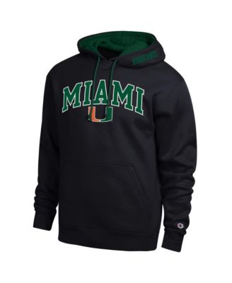 Men's  Black Miami Hurricanes Arch Tackle Twill Hoodie