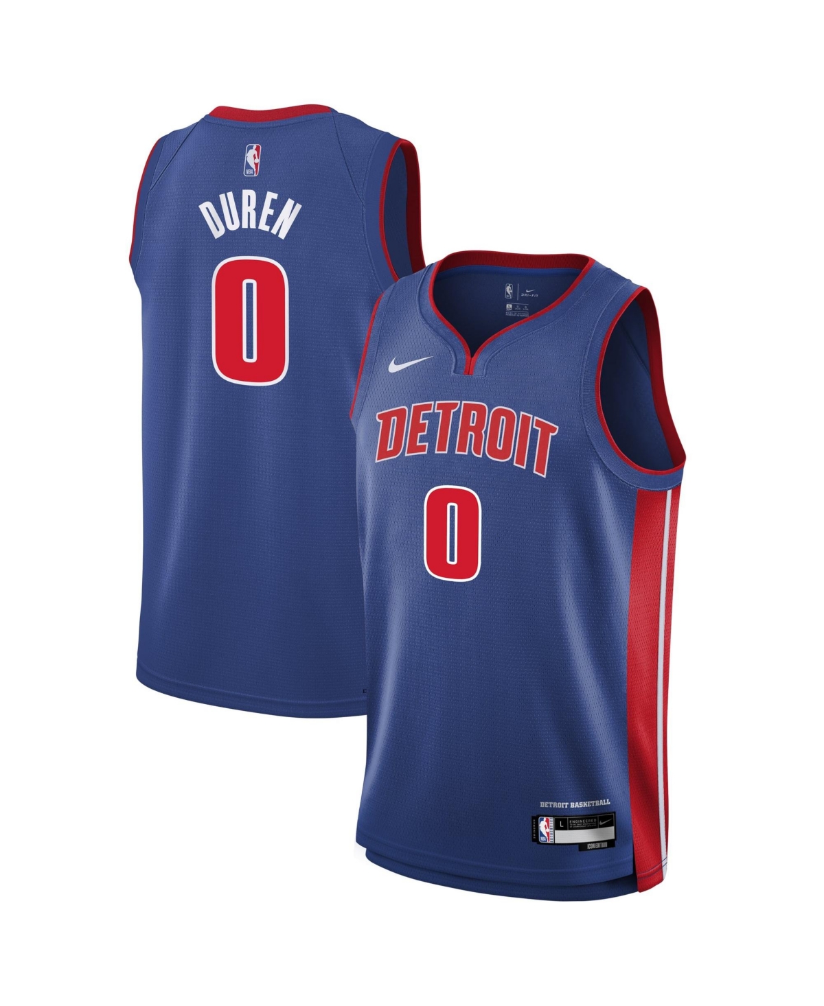 Nike Big Boys and Girls Jalen Duren Blue Detroit Pistons Swingman Icon Edition Jersey