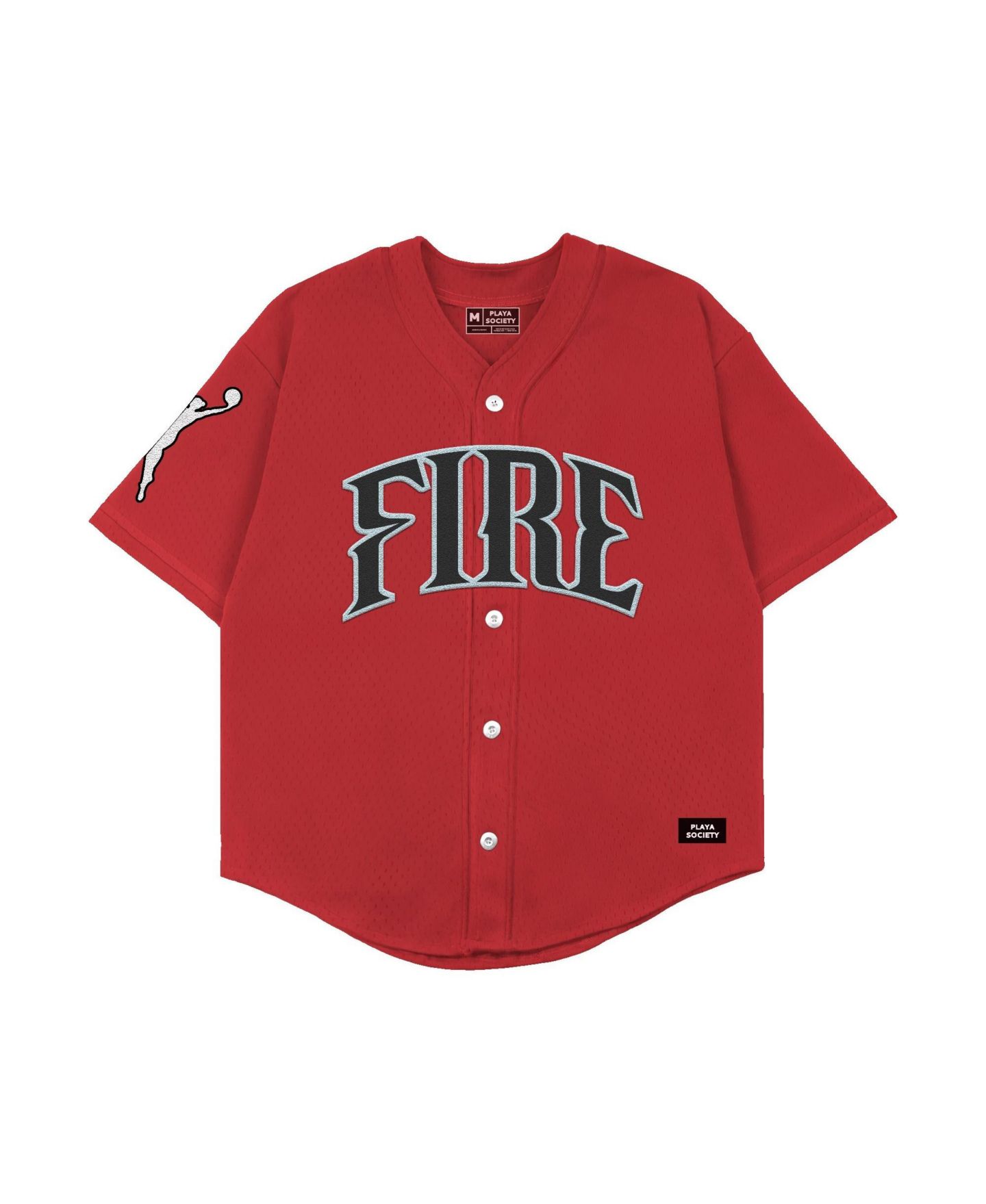 Топ Playa Society Red Portland Fire Baseball Fashion Jersey — фото 6