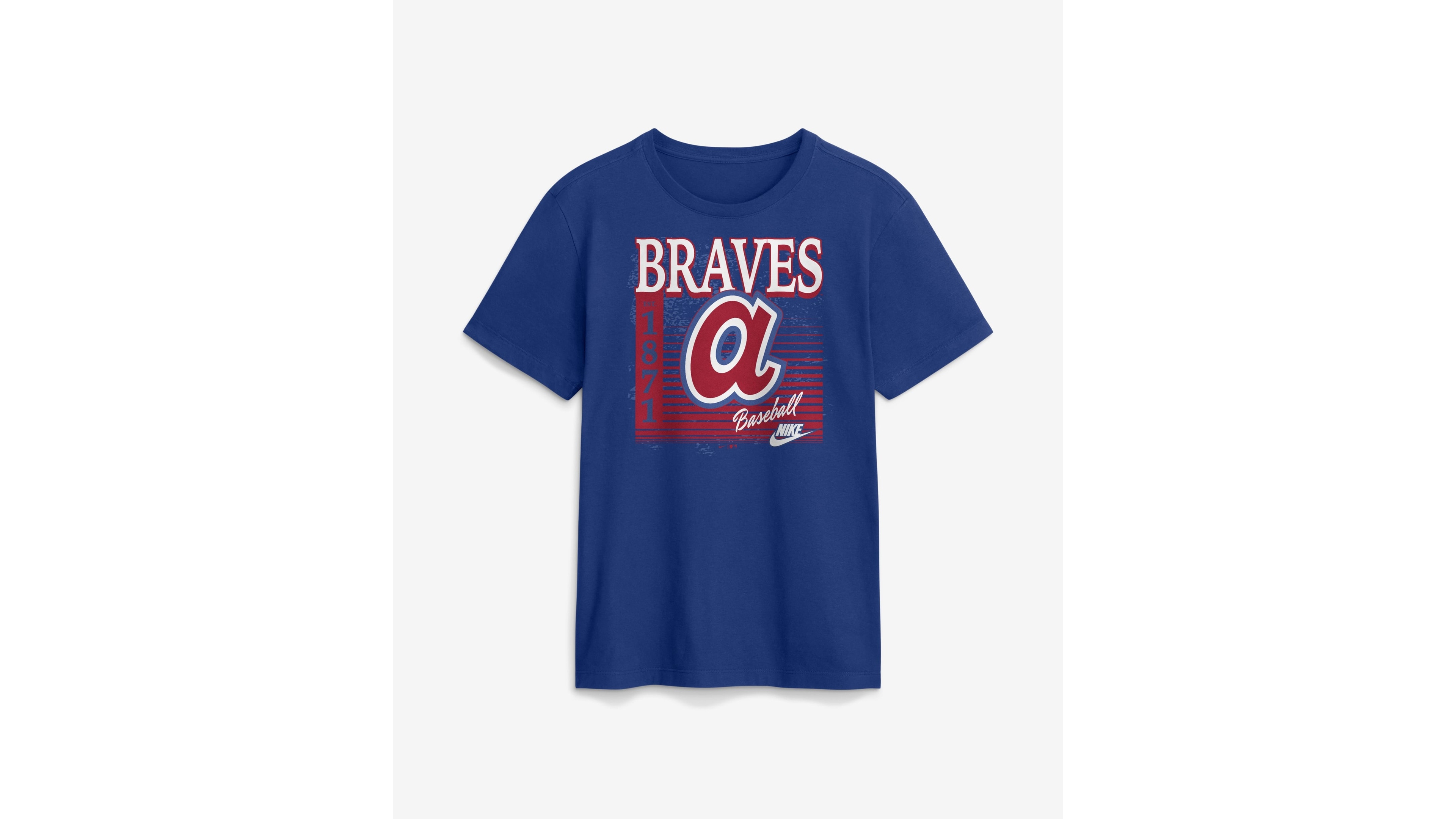 Nike Men's Royal Atlanta Braves Cooperstown Logo T-Shirt
