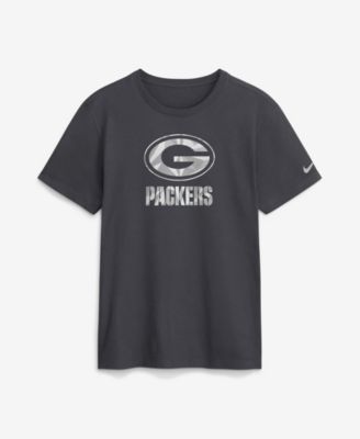 Men's Anthracite Green Bay Packers Fractal Logo T-Shirt