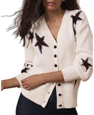 Women's Long-Sleeve V-Neck Star-Detail Cardigan