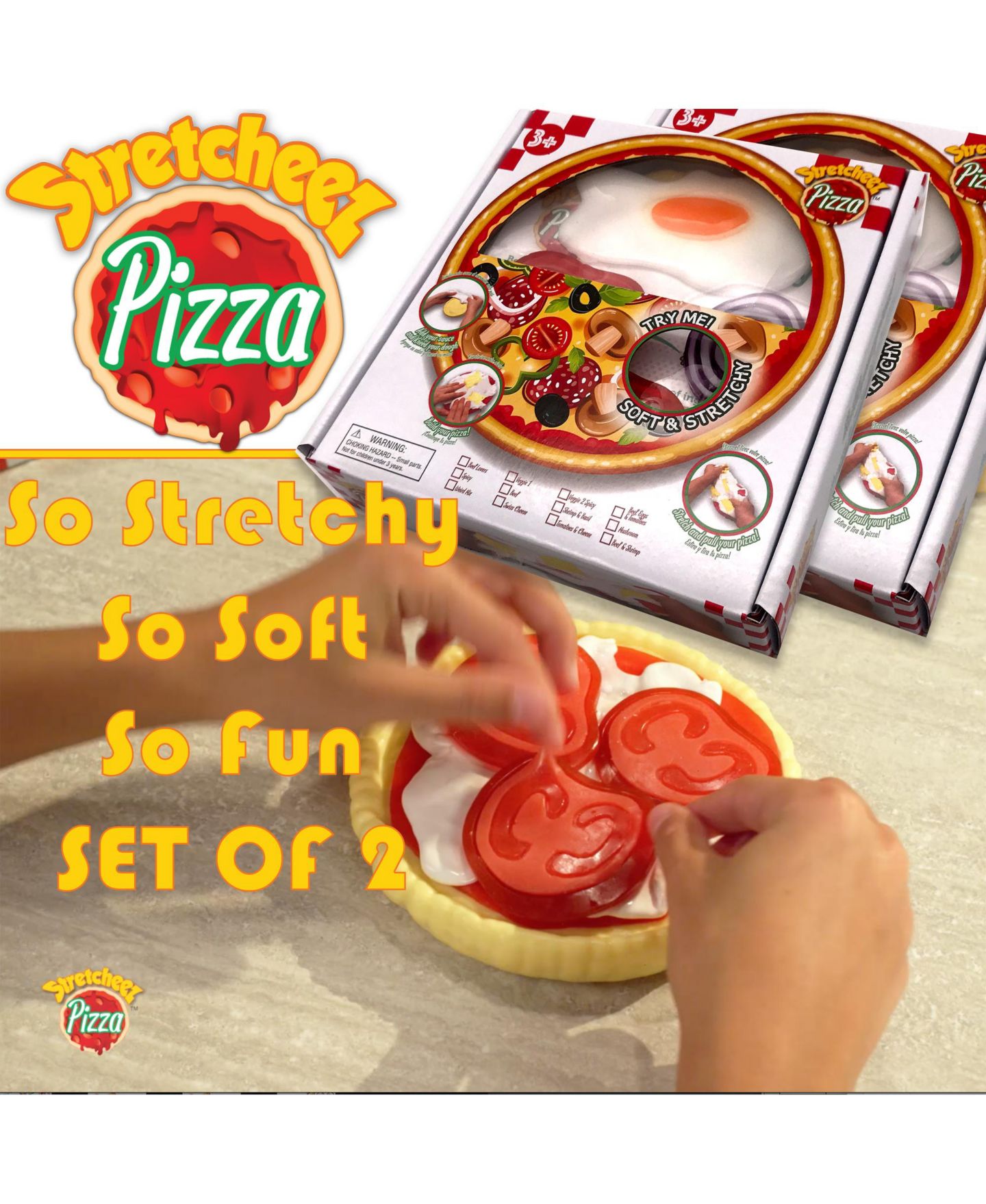 Игрушка-антистресс Stretcheez Pizza Blind Box, набор из 2 шт., от 3 лет — фото 2
