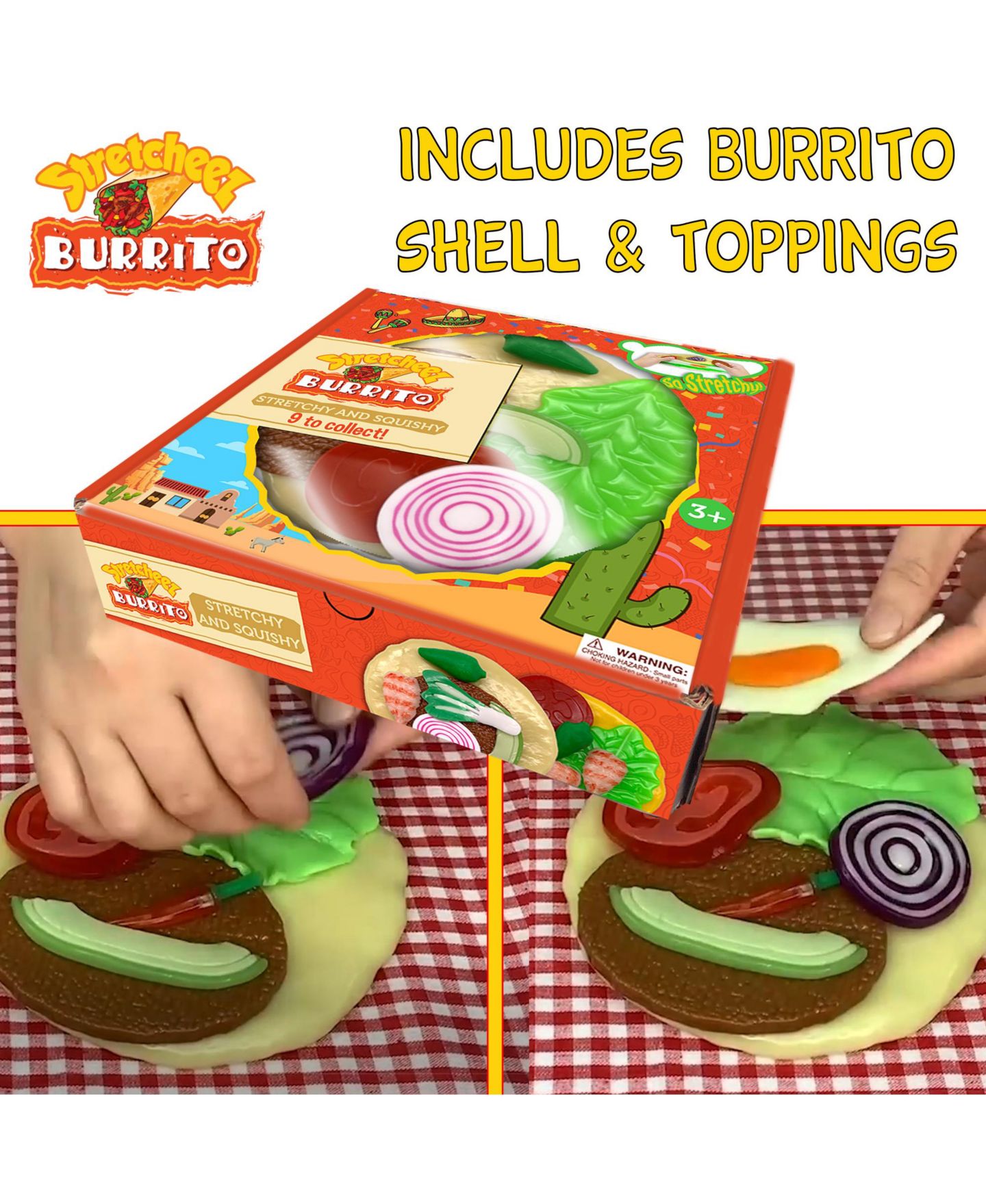 Набор игрушечной еды Stretcheez Burrito, тянущийся, сенсорный, из 2 предметов, 3-10 лет, цвет: Open Miscellaneous — фото 2