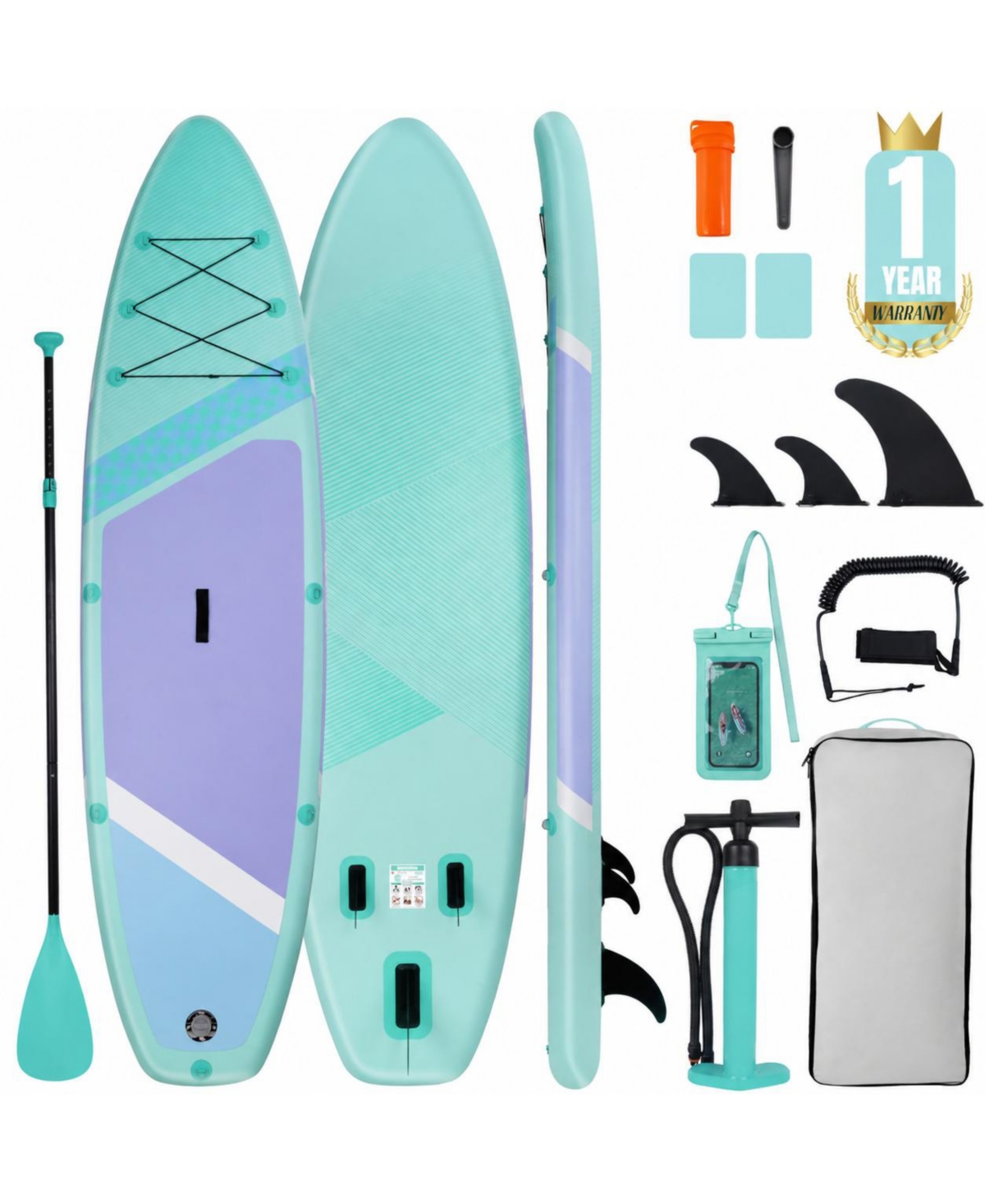 Furlihong Inflatable Stand Up Paddle Board With Complete Sup Accessories 3 Year Warranty Stable Durable For All Skill Levels - Bright yellow