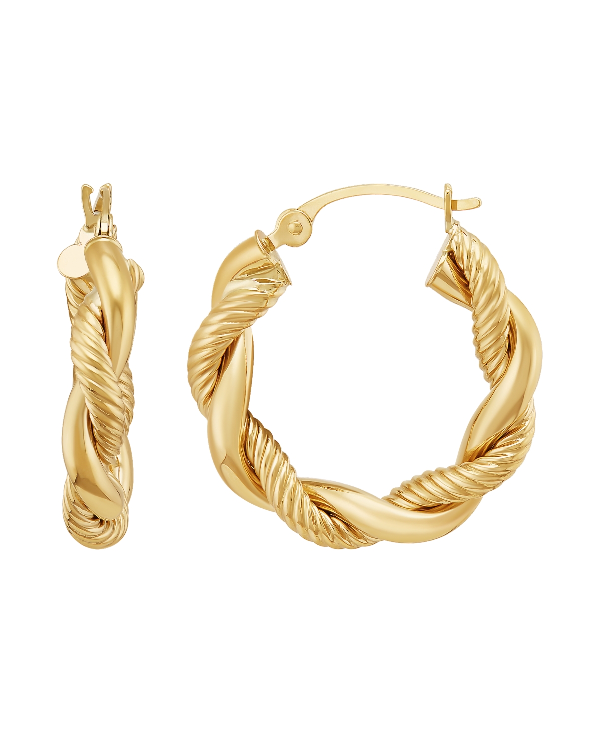 Italian Gold Polished Tube Hoop Earrings, 2x20mm in 10k Yellow Gold, Created for Macy's